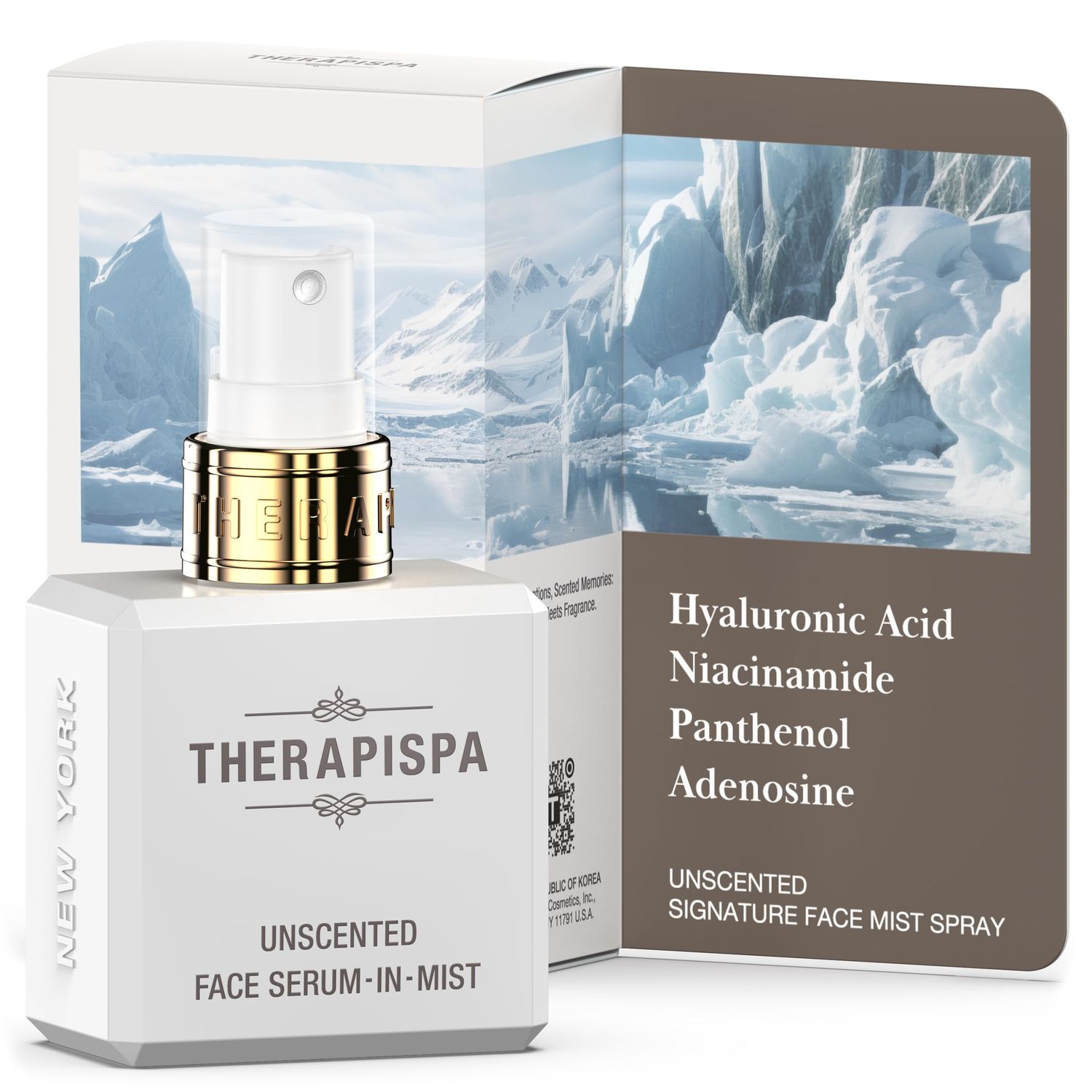 THERAPISPA Face Serum-In-Mist - Unscented Hydrating Face Mist &amp; Spray Serum with Niacinamide, Panthenol &amp; Hyaluronic Acid for Sensitive Skin &amp; Deep Moisture 2.0 fl oz