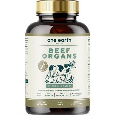New Zealand 100 Grass Fed Beef Organs - 200 Count, 3,000mg Serving Liver, Heart, Kidney, Pancreas, Spleen Supplement. Organ Meat Complex sourced from New Zealand