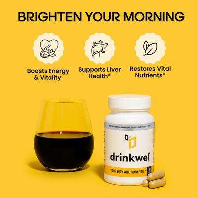 drinkwel for Liver Support &amp; Detox Multivitamin, 90 Count Pack of 1