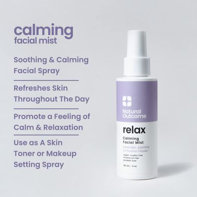 natural outcome Calming Face Mist and Setting Spray - Aromatherapy Face and Body Mist, Relaxing Pillow Mist with 100 Pure Lavender - 4 oz