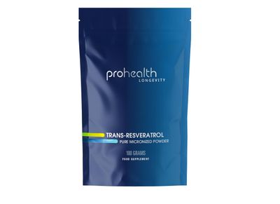 ProHealth Longevity Bulk Trans Resveratrol Powder 100 Grams - Pure Pharmaceutical Grade, 1000 mg per Scoop, Superior Absorption and Bioavailability