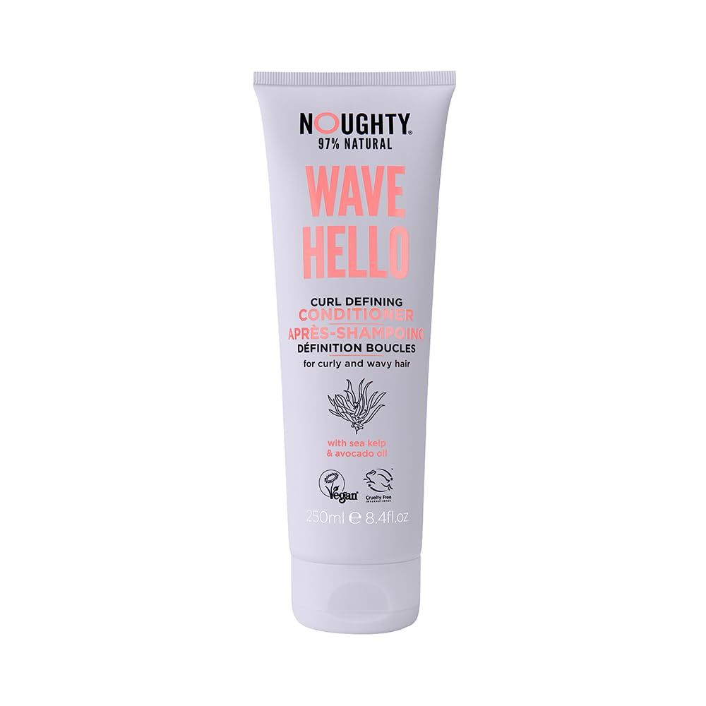 Noughty 97 Natural Wave Hello Curl Defining Conditioner, to Condition, Soften and Define Curls with Sea Kelp Extract and Avocado Oil, Sulphate Free Vegan Haircare 250ml