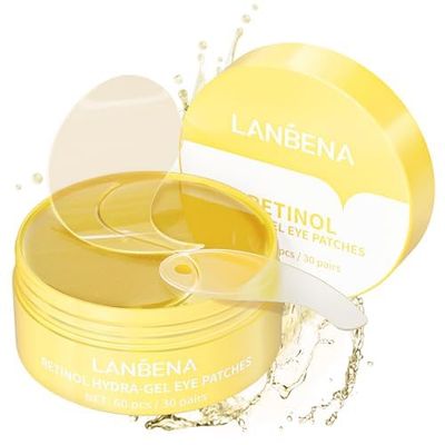 LANBENA Under Eye Patches 30 Pairs - Gold Under Eye Mask Retinol &amp; Collagen, Under Eye Mask for Face Care, Eye Masks for Dark Circles and Puffiness, Under Eye Masks for Beauty &amp; Personal Care