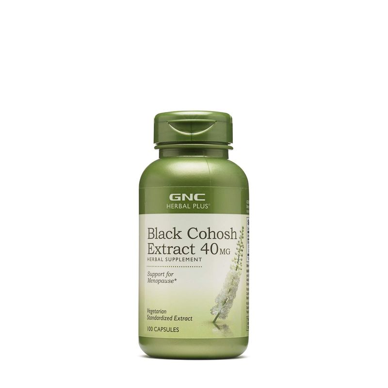GNC Herbal Plus Black Cohosh Extract 40mg Supplement, Vegetarian, Support for Menopause, 100 Servings