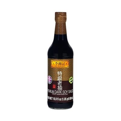 Lee Kum Kee Premium Dark Soy Sauce 16.9 oz - 1 Pack, Full-Bodied Naturally Brewed Soy Sauce, Non GMO Soybeans, Vegan, No MSG, Best for Adding Natural Colors to Stews, Gravies, Braised Dishes &amp; Stir...