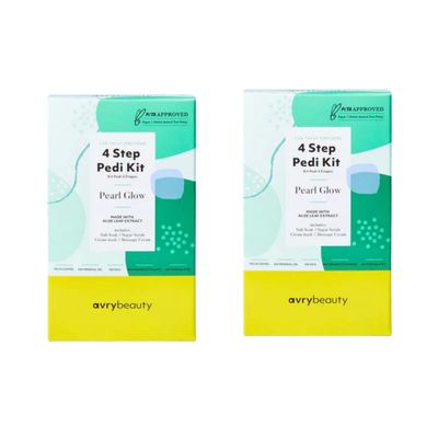 AVRYBEAUTY 4-Step 2-pack, Pedi Pearl Glow scent, Aloe Infused, Salon Services, Pedicure, Pedi, Spa, Hydrating Pedicure, Soothing