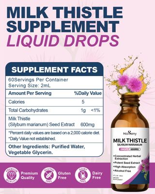 NaSeny Milk Thistle Drops - Silymarin Marianum Extract Liver Supplement for Liver Health, Cleanse & Detox, Milk Thistle Seeds Tincture Supplements for Men and Women-4 FL Oz