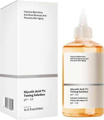 Glycolic Acid 7 Exfoliating Toner 240ml- Hydrating &amp; Pore Minimizing Solution for Clearer Skin Gentle Acne Treatment with Aloe Vera &amp; Ginseng Extracts 240ml