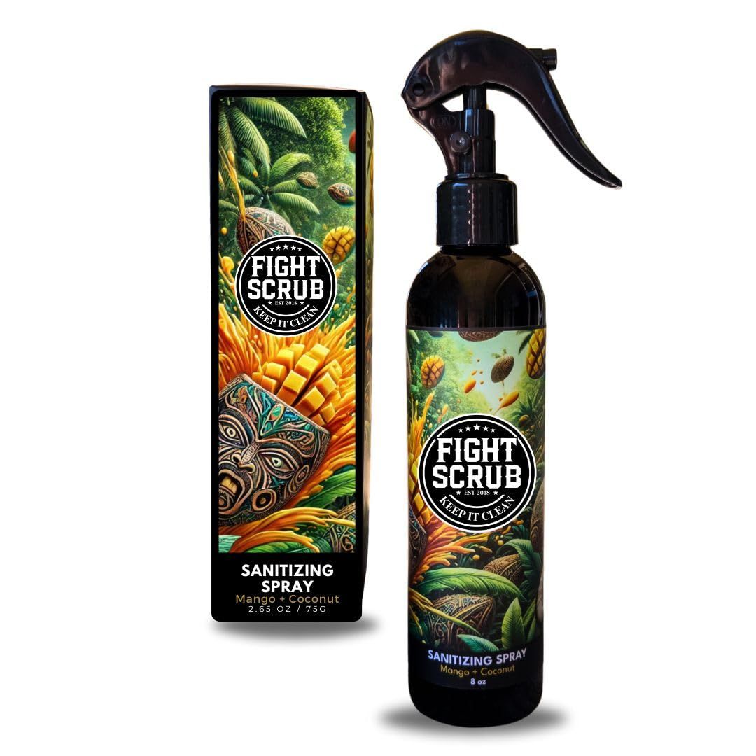 Fight Scrub Deodorizing Spray - Refreshing Body &amp; Gear Spray for Wrestlers, MMA, Jiu-Jitsu &amp; Athletes Mango Coconut