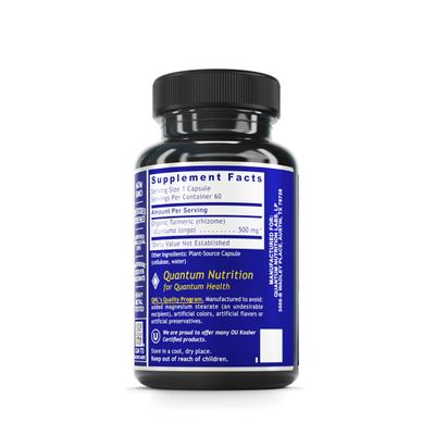 Quantum Nutrition Labs Turmeric - Turmeric Capsules, Turmeric Curcumin Supplement, Liver Support, 500 mg of Curcuma Per Capsule - 60 Vegetarian Capsules
