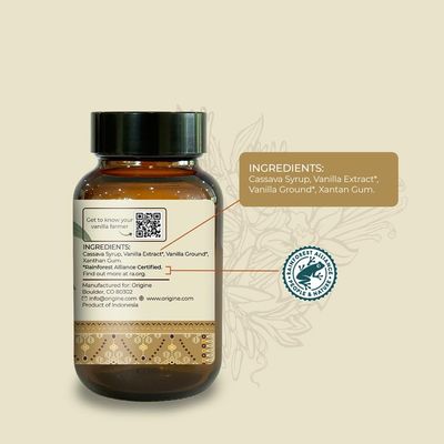 ORIGINE Pure Indonesian Vanilla Bean Paste 4 fl oz Non-GMO, Kosher, Rainforest Alliance Certified
