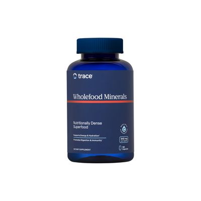 Trace Minerals Wholefood Minerals - Body &amp; Brain Health Support Supplement - Food Health Supplement with Wildflower Bee Pollen &amp; Atlantic Kelp - Aids Nerve Function &amp; Digestive Health - 180 Capsules