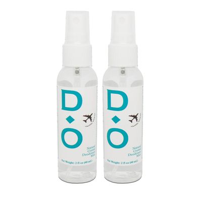 D-O 100 Natural, Crystal Deodorant Mist - Mini Travel Size, 2 Floz, No Aluminum Chlorohydrate, Parabens, Propyls, or Other Chemicals 2 Pack
