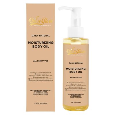 OilnGlow 100 Pure Natural Hydrating Body Oil After Shower With Vitamin E, Coconut, Jojoba, Olive, Almond, Non-Greasy Moisturizing Oil For Dry Skin For Women &amp; Men 5.07 fl oz150ml - Unscented