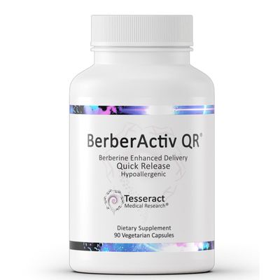 Tesseract Medical Research BerberActiv-QR Berberine Immune Support Supplement, Supports Liver Health, Hypoallergenic, 350mg, 90 Vegetarian Capsules