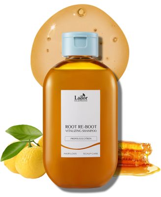 La&#39;dor Root Re-boot Refreshing Hair Loss Relief Shampoo Vitalizing wPropolis &amp; Citron, Salicylic Acid, Niacinamide - Deep Cleansing, Cooling Sensation for Dry Scalp Korean Haircare 10oz