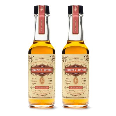 Scrappy&#39;s Bitters - Grapefruit, 5 oz - Organic Ingredients, Finest Herbs &amp; Zests, No Extracts, Artificial Flavors, Chemicals or Dyes. Made in the USA! Pack of 2