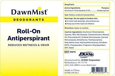 Bulk Buy: Lot of 6 Travel Size 1.5 oz Dawn Mist Deodorants Roll-On Antiperspirant