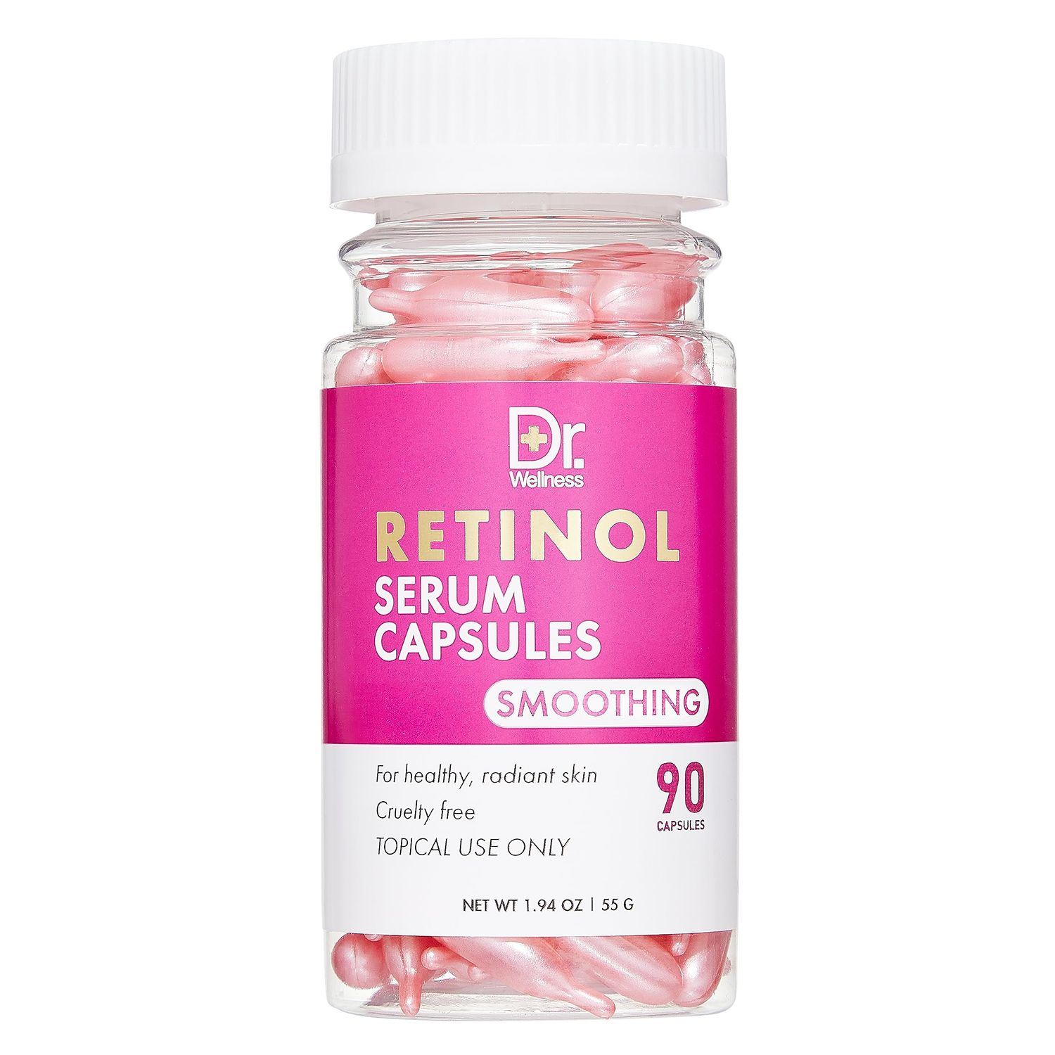 Dr. Wellness Retinol Serum Capsules - Smoothing Formula 90 Capsules Promote Healthy, Radiant Skin Reduce Fine Lines