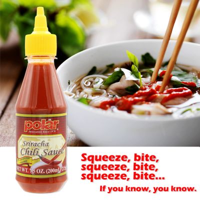 MW Polar Sriracha Chili Sauce 7.5 oz Pack of 6, Hot Sauce for Pho, Breakfast, Eggs & Toast, Sandwich, Taco, Sushi, Spicy Mayo, No Artificial Colors