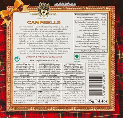 Campbells All Butter Petticoat Tails Shortbread Cookies Traditional & Authentic Scottish Cookies from Scotland Perfect British Sweet for Tea Time Snack or Gifting 4.41 Oz125 g