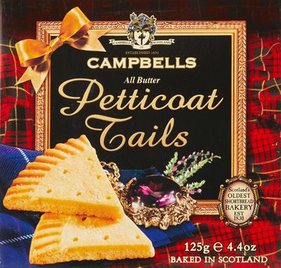 Campbells All Butter Petticoat Tails Shortbread Cookies Traditional &amp; Authentic Scottish Cookies from Scotland Perfect British Sweet for Tea Time Snack or Gifting 4.41 Oz125 g