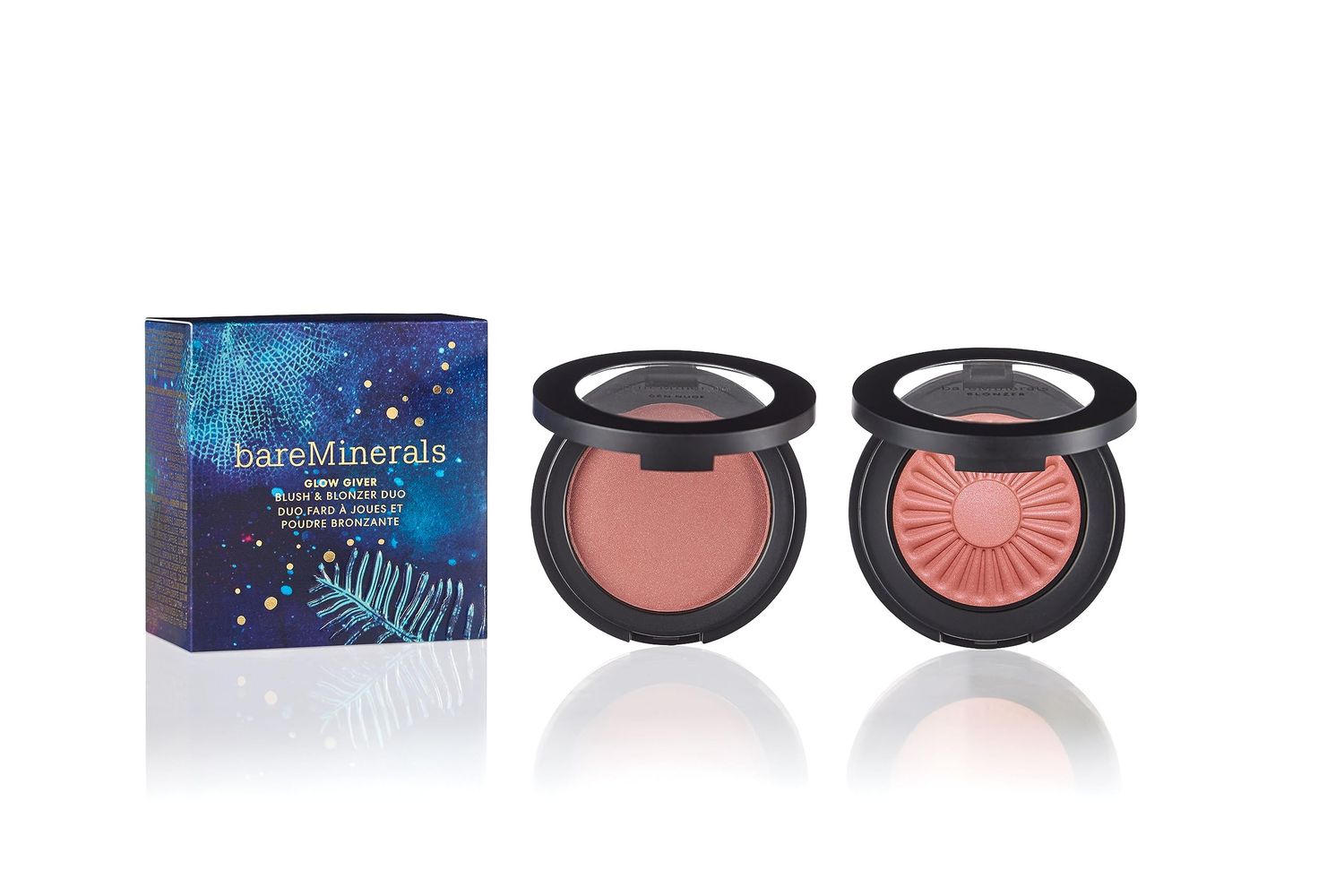 bareMinerals Limited Edition Glow Giver Blush &amp; Bronzer Duo, Makeup Gift, Full-Size, Set of 2