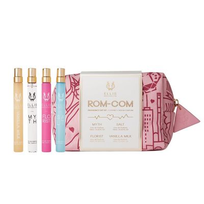 Ellis Brooklyn ROM COM Mini Fragrance Gift Set, Includes 4, 10ml Travel Sprays, MYTH, FLORIST, SALT, VANILLA MILK, Luxury Perfume Gift Set, Vegan &amp; Cruelty-Free