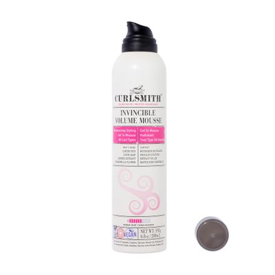 CURLSMITH - Invincible Volume Hair Mousse, Instant Volume, Alcohol Free, Non-Sticky, for Wavy, Curly or Coily Hair, Vegan 200ml6.8fl oz