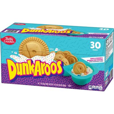 Dunkaroos Vanilla Cookies and Vanilla Frosting with Rainbow Sprinkles by Betty Crocker 30 count 2 lb box