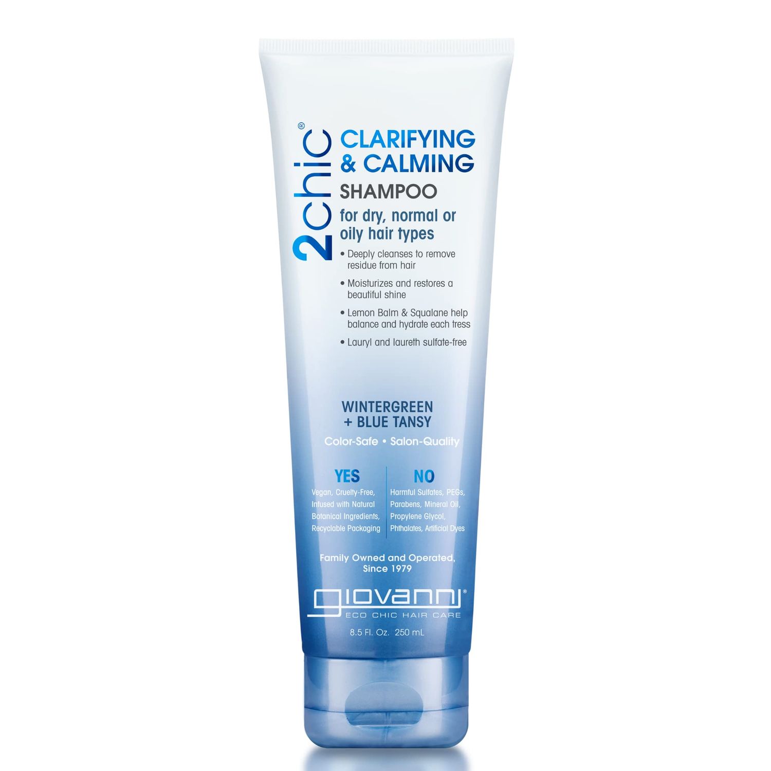 GIOVANNI 2chic Clarifying &amp; Calming Shampoo - 8.5 oz, Lemon Balm &amp; Squalane, Color Safe, Paraben-Free, Sulfate-Free, Vegan Friendly