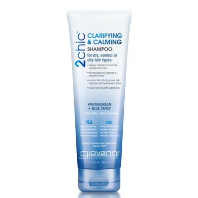 GIOVANNI 2chic Clarifying &amp; Calming Shampoo - 8.5 oz, Lemon Balm &amp; Squalane, Color Safe, Paraben-Free, Sulfate-Free, Vegan Friendly