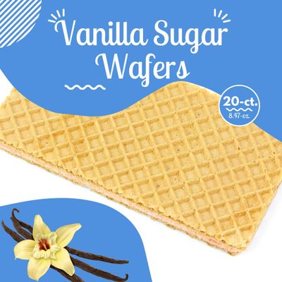 1 Vanilla Sugar Wafers, 8.46oz - 20 Packs Total Delicious Crispy Wafer Cookies with Sweet Creamy Filling Party Treats Favors Desserts Toppings Home Office School Food Travel Snacks