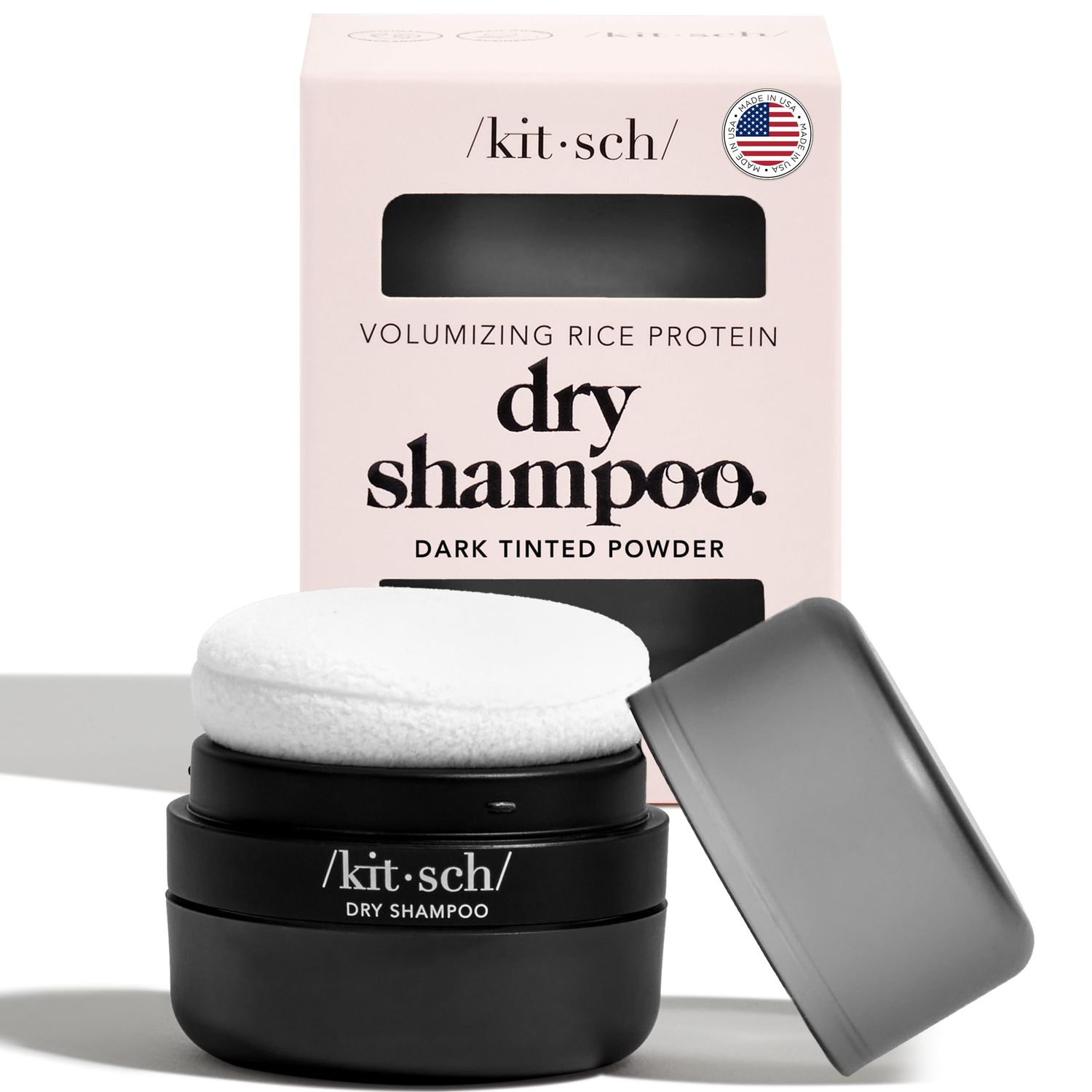 Kitsch Dry Shampoo for Women Texture Powder for Men - Volumizing Dark Hair Powder, Unscented, Organic, No White Cast, Paraben &amp; Benzene Free, Travel Size, 8g