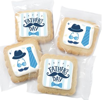 Fathers Day 4 Pack Party Favors Cookies Decorated for Dad INDIVIDUALLY WRAPPED Sugar Cookies Gift Basket Peanut &amp; Nut Free Bulk