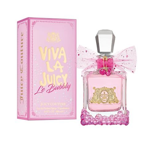 Juicy Couture Viva La Juicy Le Bubbly Eau De Parfum, Luxury Women&#39;s Perfume with Notes of Champagne Inspired Pink Berries, Gardenia, Jasmine &amp; Amber - Fruity &amp; Sweet, EDP Spray, 3.4 Fl Oz