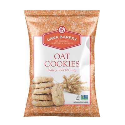 Mini shortbread OAT butter cookies by Unna Bakery, 1 oz. Pack of 24