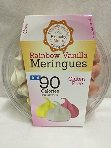 Rainbow Vanilla Meringue Cookies 4oz Tub by Krunchy Melts 113 grams by Krunchy Melts