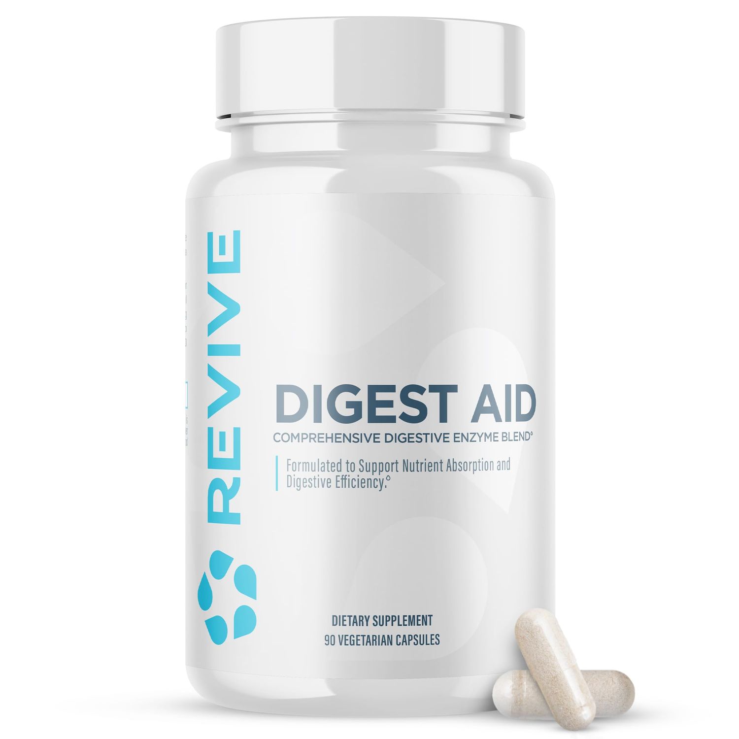 Revive MD Digest Aid, Digestive Support Supplement for Men &amp; Women - Comprehensive Digestive Enzyme Blend with Probiotics &amp; Prebiotics for Gut Health &amp; Healthy Digestion - 90 Capsules