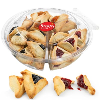 Hamentaschen Cookies for Mishloach Manot Purim Gift Idea Shortbread Cookies Filled with Apricot &amp; Rasberry &amp; Prune Jam Kosher &amp; Nut Free Stern&#39;s Bakery