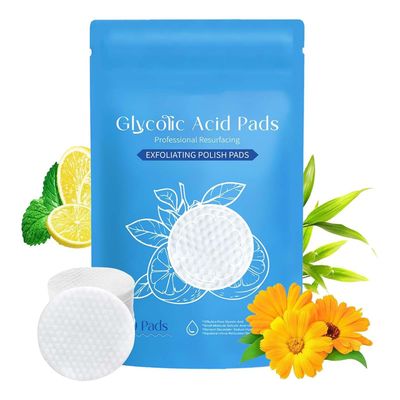 Glycolic Acid Pads 10 Exfoliating Pad for Face,Exfoliating Pads with Salicylic Toner Pad With Acid Aloe Vitamin E Deep Cleaning Effect Peeling Gentle for Sensitive Skin-40 1pc