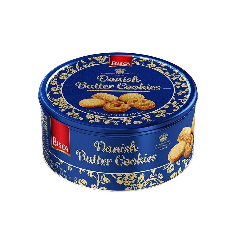 Bisca Danish Butter Cookies Pack Net Wt 64 Oz butter, original, 80 oz 5lbs Pack of 1