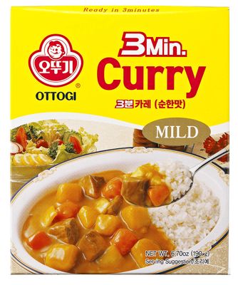 OTTOGI 3Min. Curry Sauce, Mild Spicy Flavor, Original Curry Pour Over Sauce with Vegetables - Ready in 3 minutes 6.7oz- 3 Pack