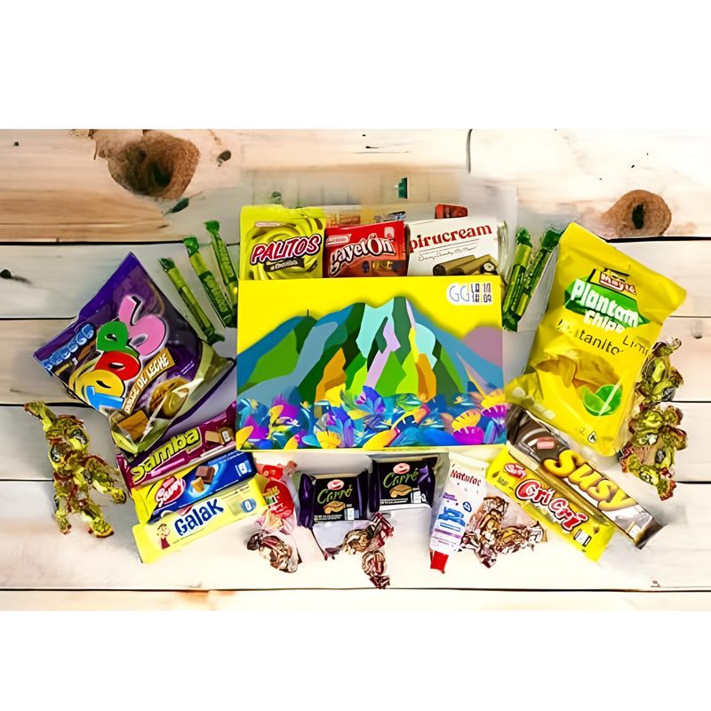 Venezuela Candy Box Pirucream Cocosette Susy Venezolano Chucherias Venezolanas Sweet Snack Gift Crate Box Assorted Cookies, Chips &amp; Candies Mix Variety Pack International Classic