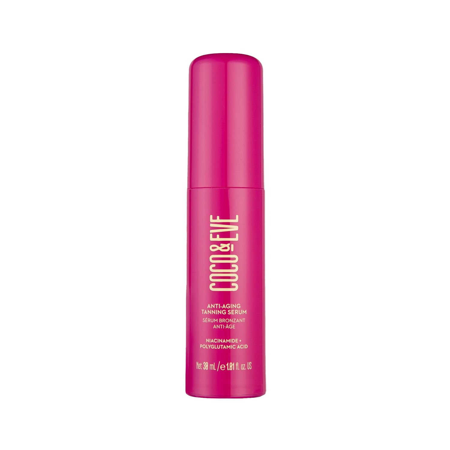 Coco &amp; Eve Anti-Aging Tanning Serum - Face tanner with Skincare Actives for Gradual, Hydrating Glow. Natural Self Tanning Bronzer, with Niacinamide &amp; Antioxidants for Healthy Glowing Skin 1.01 Fl Oz