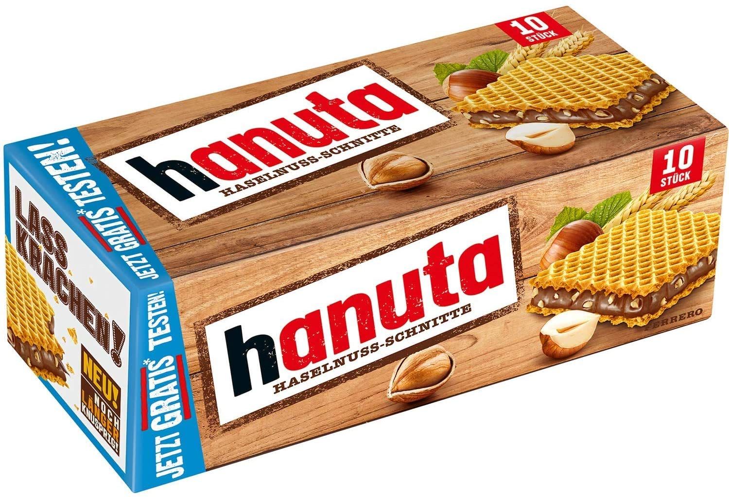 Ferrero Hanuta Wafers Filled with Hazelnut Cream 10 Pcs Box