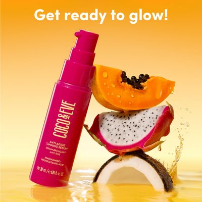 Coco &amp; Eve Anti-Aging Tanning Serum - Face tanner with Skincare Actives for Gradual, Hydrating Glow. Natural Self Tanning Bronzer, with Niacinamide &amp; Antioxidants for Healthy Glowing Skin 1.01 Fl Oz
