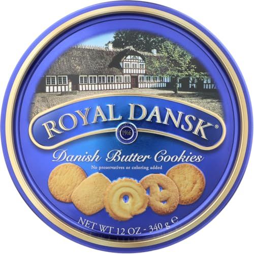 Royal Dansk 40635 Danish Butter Cookies, Reusable Tin, 12 oz