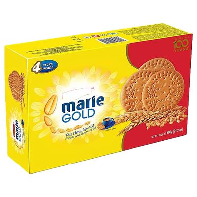Britannia Marie Gold Cookies 21.16oz 600g - Crispy Tea Time Snack - Delicious Grocery Cookies Pack of 1