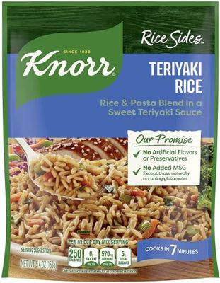 Knorr, Rice Sides, Flavor, 5.4oz Pouch Pack of 6 Choose Flavors Below Asian Sides Teriyaki Rice